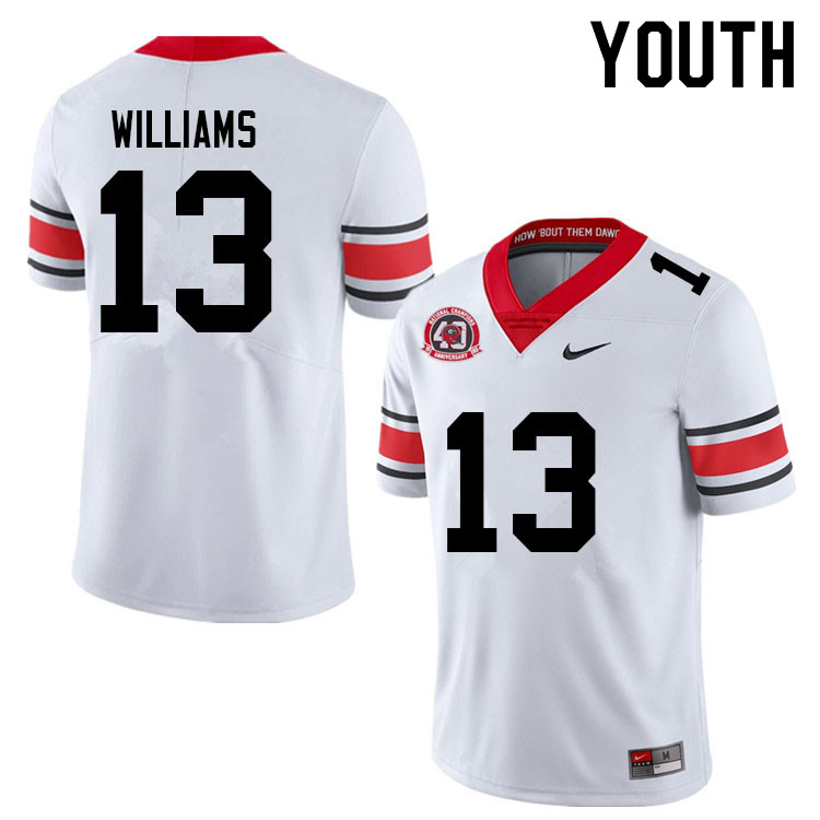Youth #13 Mykel Williams Georgia Bulldogs College Football Jerseys Sale-40th Anniversary - Click Image to Close